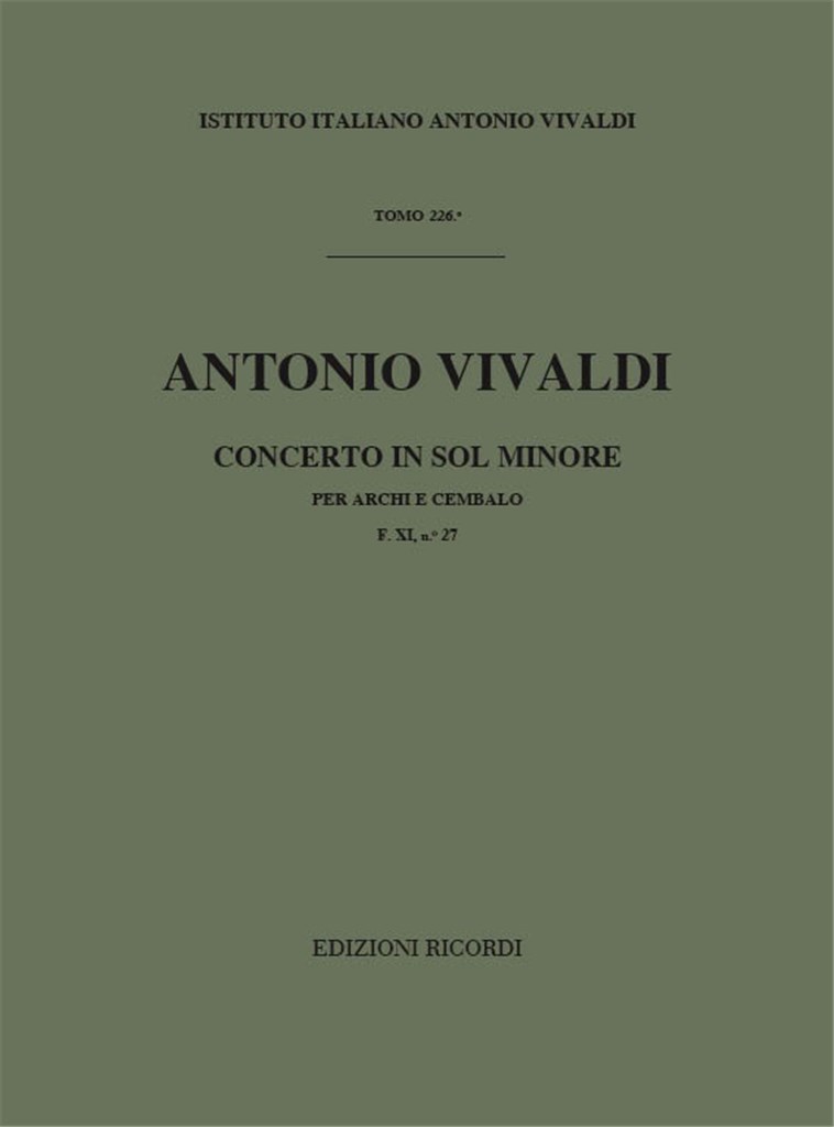 Concerti Per Archi E B.C.: In Sol Min. Rv 152